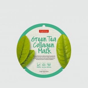 Коллагеновая регенерирующая маска с экстрактом зеленого чая PUREDERM Green Tea Collagen Mask 1 шт