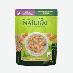 Влажный корм GUABI 85г для взрослых кошек курица, цельнозерновые злаки и овощи Natural Cat (пауч)