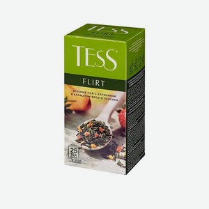 Чай TESS Flirt пакет зеленый с добав, земляника,цедра,черная смородина,яблоко 1,50гx25п