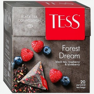 Чай TESS Forest Dream пирамидки черный аром. лесные ягоды с добав. ежевика,малина 1.80гx20п