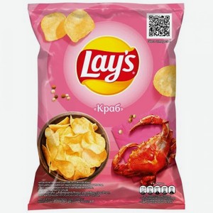 Картофельные чипсы Lays со вкусом краба, 81 г