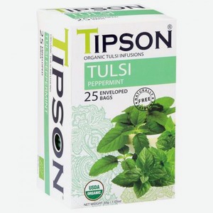 Чай органический Tipson Туласи с перечной мятой, 25 пакетиков