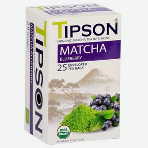 Чай органический Tipson Матча и черника, 25 пакетиков