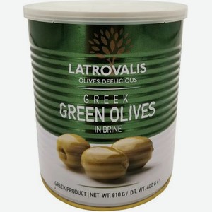 Оливки зеленые Latrovalis с косточкой 810 г