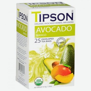 Чай органический Tipson Авокадо, манго, 25 пакетиков