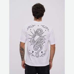 Хлопковая футболка с принтом змеи на спине