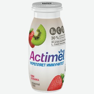 Напиток ACTIMEL, кисломолочный, киви, клубника, 2,5%, 100г