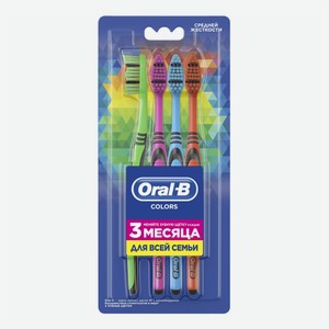 Зубные щетки Oral-B Color Collection средней жесткости 4 шт