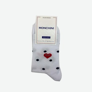 Носки женские Monchini артL177 - Белый, Сердце, горох, 38-40