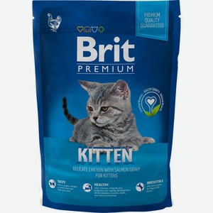 Сухой корм Brit Premium Kitten с курицей в соусе из лосося для котят 800 г