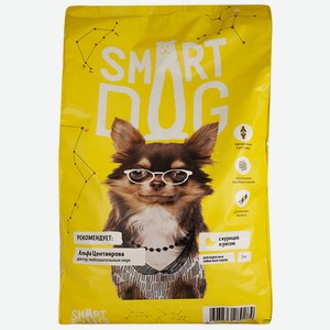 Сухой корм для взрослых собак с курицей и рисом Smart Dog 3кг