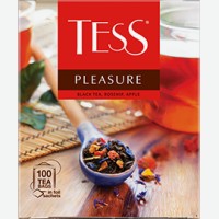 Чай   Tess   Pleasure черный с шиповником и яблоком в пакетиках, 100 шт