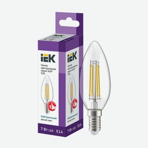 Лампа LED C35 свеча прозр. 7Вт 230В 4000К E14 серия 360 IEK