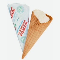 Мороженое   Чистая линия   Пломбир ванильный в рожке, 110 г