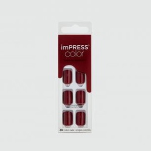 Накладные ногти KISS NEW YORK PROFESSIONAL Impress Manicure Plain Marsala 30 шт