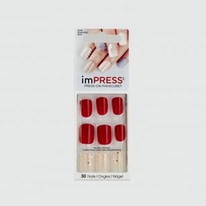 Накладные ногти KISS NEW YORK PROFESSIONAL Impress Manicure Accent Cherry Liqueur 30 шт