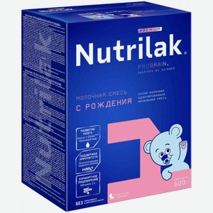 Смесь сухая молочная адаптированная Nutrilak Premium с рождения, 600 г