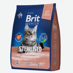 Корм д/стерилизованных кошек и кастр котов Brit Premium Cat Cat Sterilized полнорац с лососем 800г