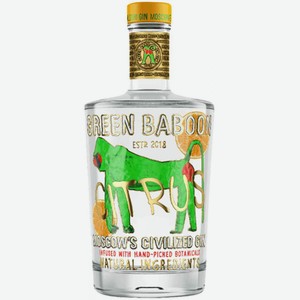 Джин Green Baboon Цитрус 40 % алк., Россия, 0,5 л