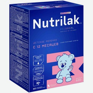 Напиток сухой молочный Nutrilak Premium 3 ProBrain с 12 месяцев, 600 г