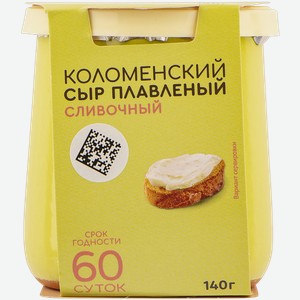 Сыр 60% плавленый Коломенское Агрокомплекс к/б, 140 г