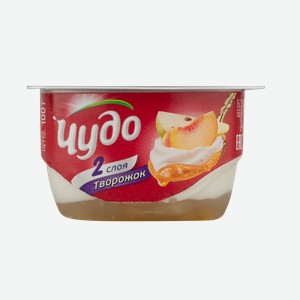 Творог 4,2% Чудо персик груша ВБД п/б, 100 г