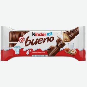 Вафли Kinder Bueno в молочном шоколаде, 43 г (30 шт)