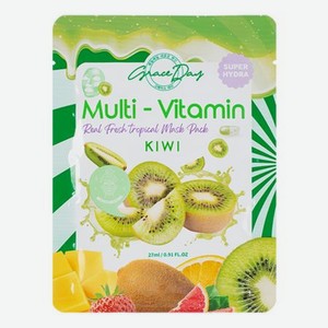Тканевая маска с экстрактом киви Multi-Vitamin Kiwi Mask Pack 27мл