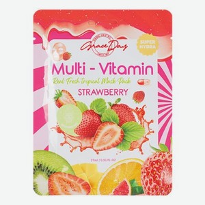 Тканевая маска c экстрактом клубники Multi-Vitamin Strawberry Mask Pack 27мл