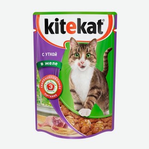 Влажный корм для кошек Kitekat с уткой в желе, 85 г