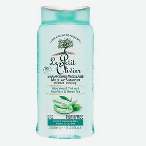 LE PETIT OLIVIER Шампунь для жирных волос мицеллярный с экстрактом Алоэ Вера и Зеленого чая