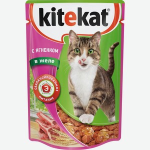 Влажный корм для кошек Kitekat с ягненком в желе, 85 г