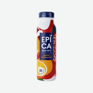 БЗМЖ Йогурт питьевой Epica гранат/апельсин 2,5% 260г