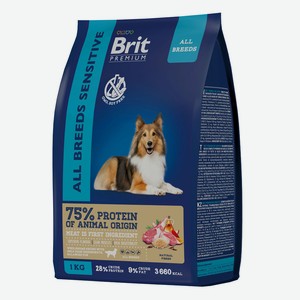 Сухой корм с бараниной и индейкой для взрослых собак всех пород Brit Premium 1кг
