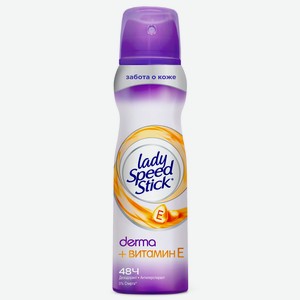 Дезодорант спрей женский Lady Speed Stick Derma + Витамин Е 150мл