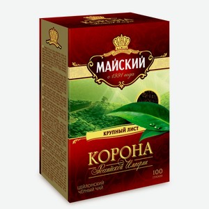 Чай черный Майский Корона Российской империи листовой, 100 г