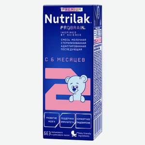 Смесь молочная Nutrilak Premium 2 с 6мес 200мл