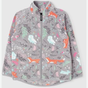 Куртка для девочки (флис) CROCKID р.110 цв.светло-серый, лесные животные арт.фл 34011/н/42 ГР