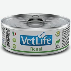 Farmina Vet Life Renal консервы для кошек, для поддержания функции почек при почечной недостаточности (85 г)