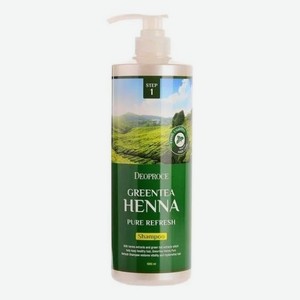 Шампунь для волос с зеленым чаем и хной Greentea Henna Pure Refresh Shampoo: Шампунь 1000мл