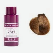 Безаммиачный масляный краситель для волос Megapolis 50мл: 7/34 Русый золотисто-медный