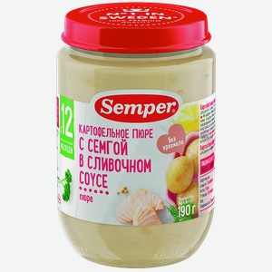 Пюре СЕМПЕР, Картофельное, Семга в сливочном соусе, 190г