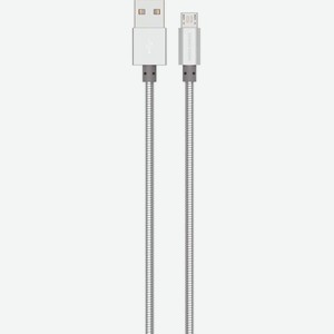 Дата-кабель More choice K31m Silver USB 2.1A для micro USB металл 1м