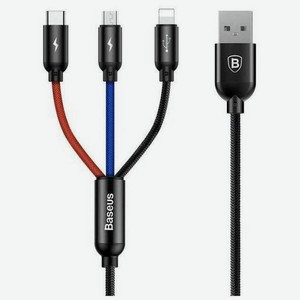 Кабель Baseus 3-in-1 USB - Type-C / MicroUSB / Lightning 3.5A 1.2m CAMLT-BSY01