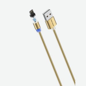 Кабель More choice K61Si 1м Gold Smart USB 2.4A для Apple 8-pin Magnetic золотой