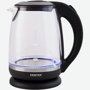 Чайник электрический CENTEK CT-0015, 2200Вт, прозрачный и черный