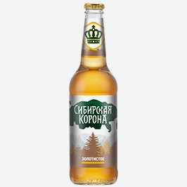 Пиво Сибирская Корона, Золотистое, Светлое, 0,45 Л