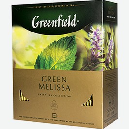 Чай Гринфилд, Грин Мелисса, Зелёный, 100 Пак.