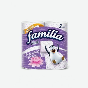 Бумага туалетная FAMILIA Plus 2-хслойная Волшебный цветок 4шт