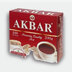 Чай черный  Акбар , красно-белая серия, граф грей, 100 пак.